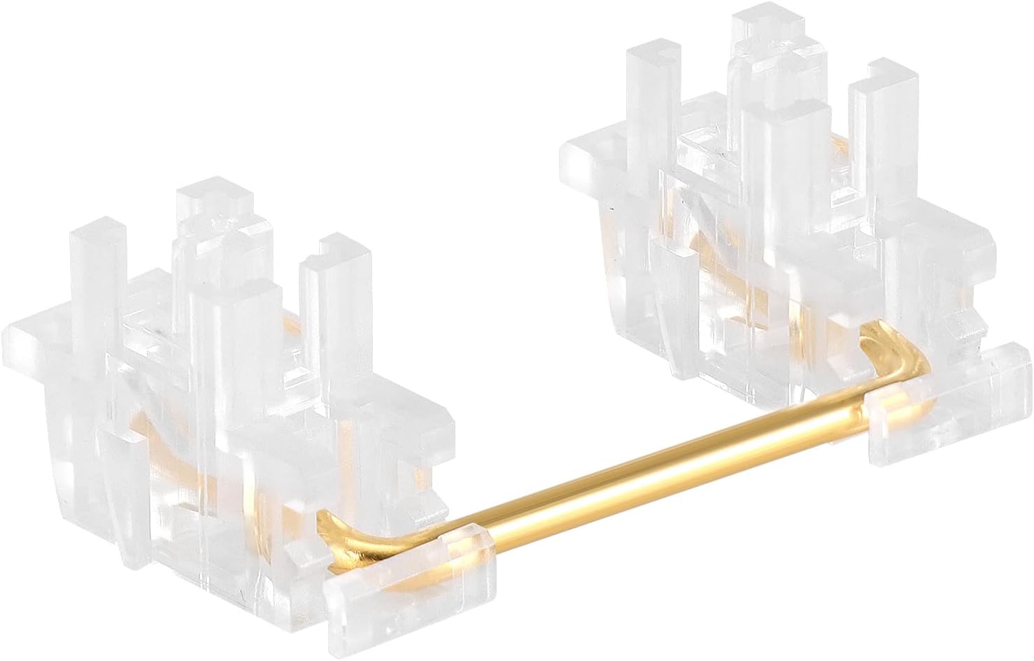 DUROCK Transparent Clear Plate Mount Stabilizer with Gold-Plated Wires Compatible with Cherry MX Keyboard Stabilizers (DUROCK Clear Plate Stabs 100% Kit)