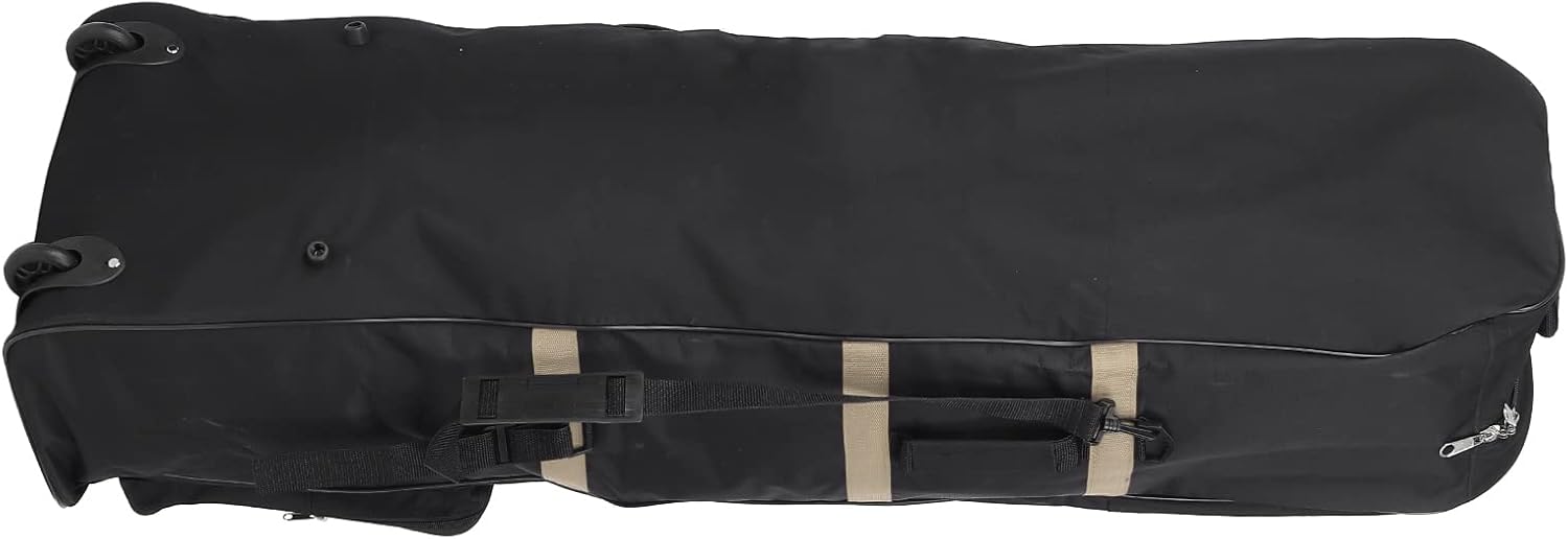 Golf Travel Bag with Wheels, Foldable Golf Aviation Bag, 600D Oxford Fabric Club Case with Lockable Double Zipper, Large Hard Rubber Wheels for Air Travel and Storage