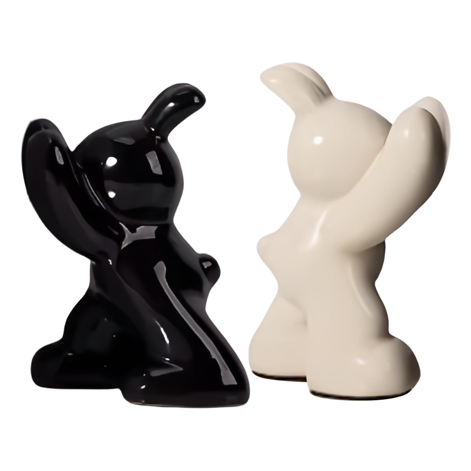 Accessoire de bureau figurine de lapin céramique et butoir de livre