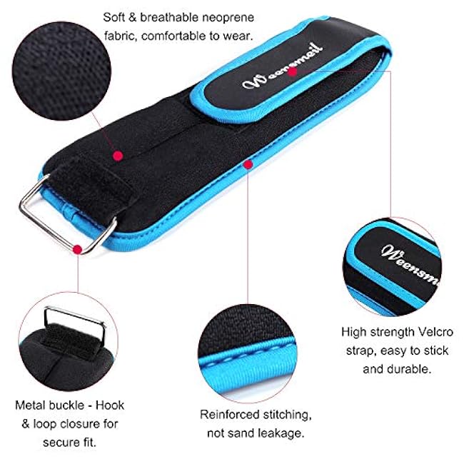 Ankle Weights 1 Pair 1 2 3 4 5 6 10 12 LBS Wrist Weights Arm Weights Leg Weights for Women Men Kids with Adjustable Strap, Strength Training Ankle Weights Set for Running Gym Fitness Workout Walking Jogging