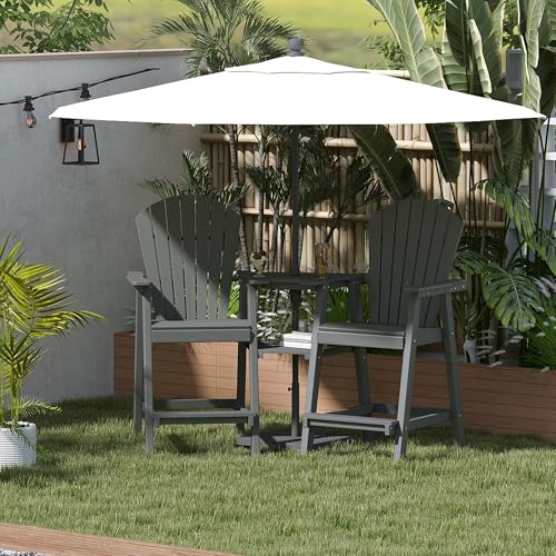Foowin ACX-DH Tall Adirondack Chairs Set Of 2,Recycled Poly Balcony Chair With Double Connecting Tray Patio Stools Weather Resistant thumb #1