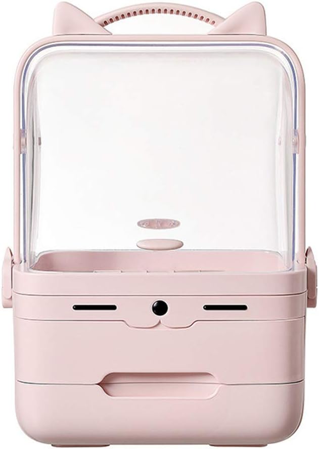 Makeup Organiser with Mirror,Waterproof Dust-Proof Cosmetic Perfumes Storage Box,Large Capacity Cosmetic Organizer Box with Drawers,Dresser Bedroom Bathroom