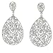 Heirloom Finds Crystal Studded Filigree Teardrop Dangle Earring Antique Look