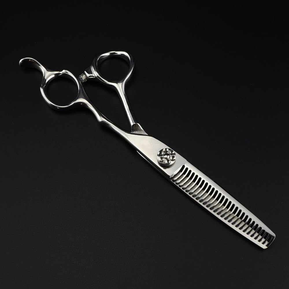 Haarschneideschere, 6 Zoll Professionelle Jp 440C Stahlschere Silber Haarschere Haarschnitt Effilierschere Friseurscheren-Set, Schneideschere-B,Effilierschere-B