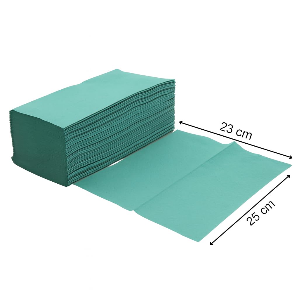 Enpack Pakla 5000 Papierhandtücher - 25x23 cm ZZ-Falz grün - 1-lagig Papiertücher - Allzweck Handtücher - Spender tauglich - Universal Handtuchpapier - Einweghandtücher - Einmalpapier
