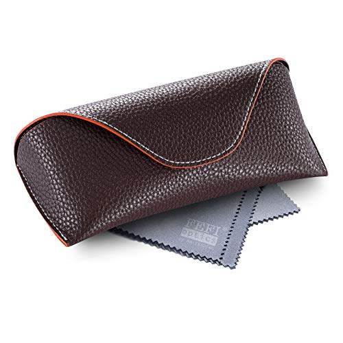 FEFI Grand étui coloré pour lunettes de soleil, marron foncé, L