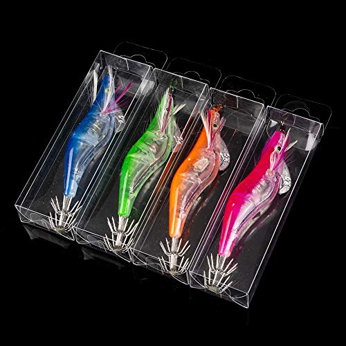 12g / 0.4oz Isca De Pesca Transparente Piscando Hard Lure com Squid Jigs Lure Anel Swivel Sinker Águ