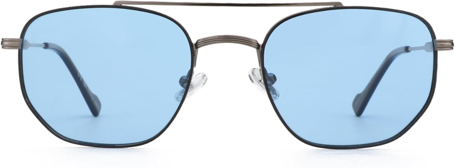 ZENOTTIC Retro Hexagon Aviator Polarized Sunglasses for Men Women-Vintage Fashion Double Bridge Metal UV400 Protection Shades
