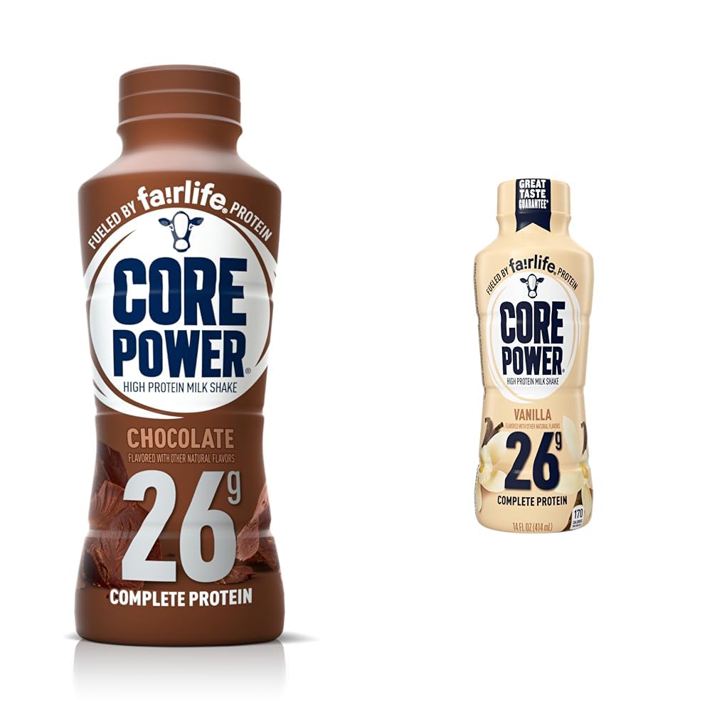 Fairlife 26g Protein Milk Shakes Core Power Workout Recovery Chocolate Vanilla 14 Fl Oz 12-14 Bottle Bundle