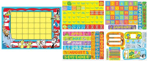 Eureka Classroom Supplies Back To School Dr. Seuss Teacher Calendar Bulletin Board Set, 122 Pcs #TOP4