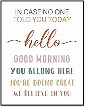 In Case No One Told You Today, Hello, Good Morning, You're Doing Great, Motivational Classroom Quotes, Teacher Sign Gift, School Wall Decor, Unframed (WE BELIEVE, 11X14 INCH)