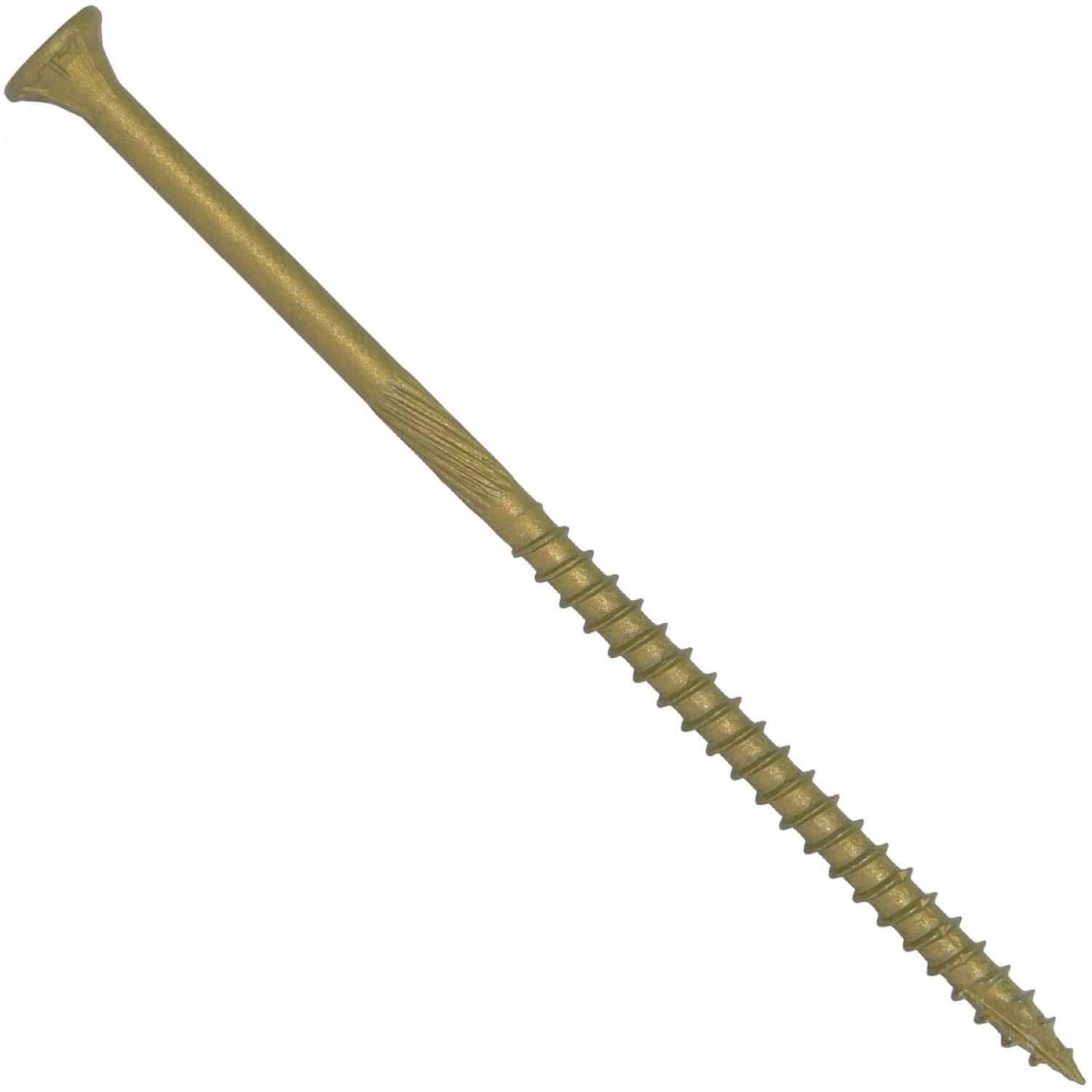 Jake Sales #10 x 5 Bronze Coated Multipurpose Wood Screw Torx/Star Drive Flat Head (1 Pound - 37 Approx. Screw Count) Exterior Coated - ACQ Compatible Wood Screws