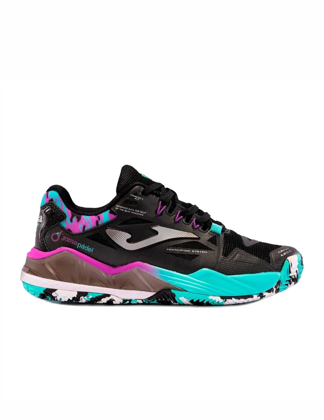 Joma Zapatilla Spin Lady 2401 Negra/Turquesa 39