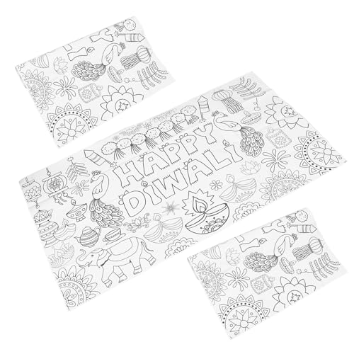 Papel para colorear temático interactivo de Diwali con 3 rollos de posters para niños ifundom