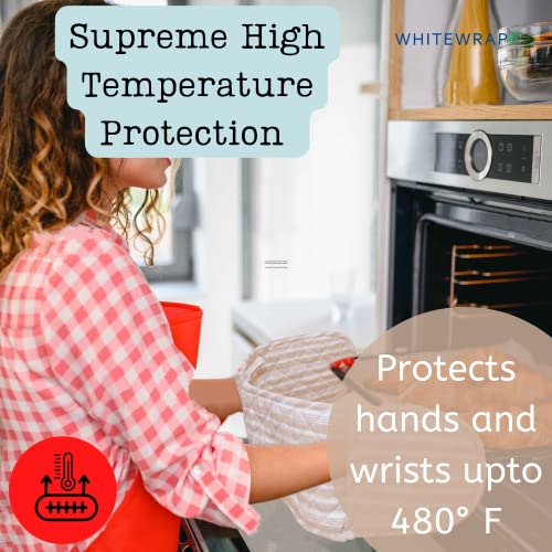 Whitewrap Quilted Double Oven Mitt | 35”X7.5”| Heat Resistant Oven Gloves To Protect Hands And Arms| Cooking Gloves | Bbq, Cooking, Baking, Grilling, Microwave | Handling Hot Pots And Pans | Brown #TOP2