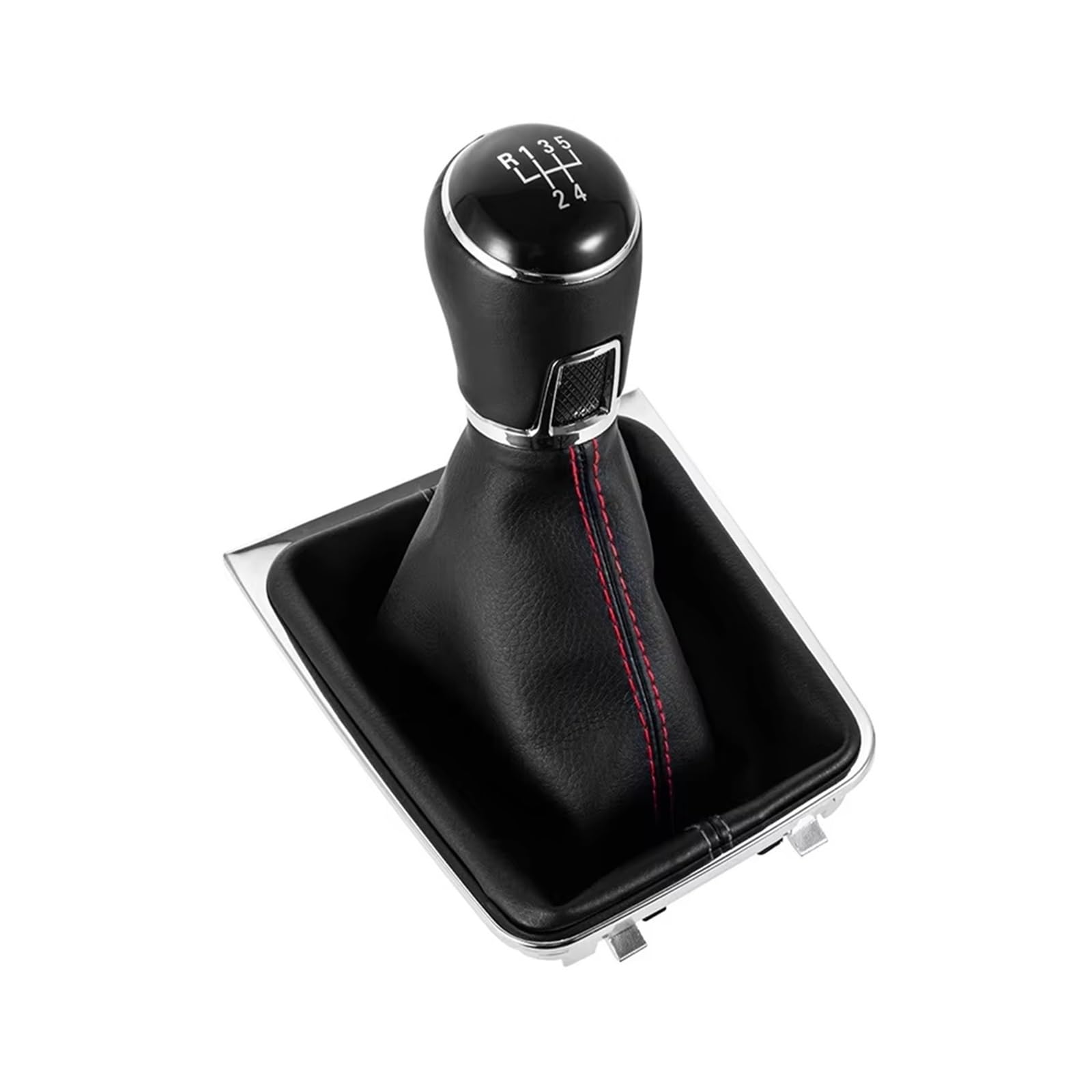 Qmtvfsrh 5Speed Red Line Car Gear Shift Knob Manual Gear Shift Knob 12Mm Pu Boot Lhd
