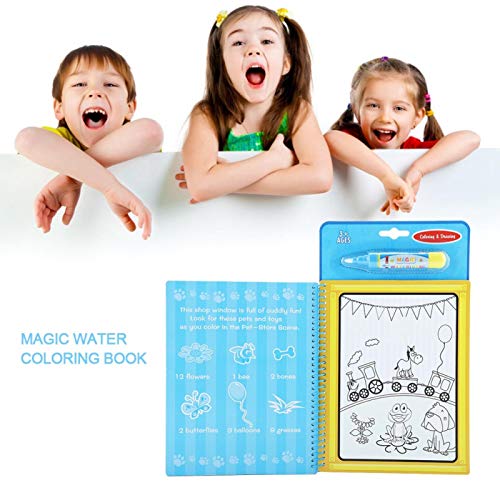 Aquarell & Malbuch, tragbares magisches Aquarell-Malbuch für Kinder, das pädagogisches Geschenk mit einem Stift malt, 10… – Bild 3