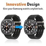 HITZEE Metalowe etui 2 w 1 kompatybilne z Samsung Galaxy Watch Ultra (2025/2024) 47 mm, wytrzymała metalowa osłona ochronna z tylną obudową do Samsung Galaxy Watch 7 Ultra / 8 Ultra, czarno-białe