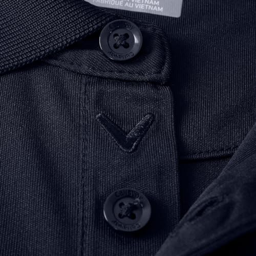 Callaway Koszulka polo golfowa dla mężczyzn, odprowadzająca wilgoć koszulka turniejowa z krótkim rękawem, ze stretchem, UPF50 (Caviar Black)