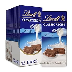 Lindt CLASSIC RECIPE Milk Chocolate Bar, Milk Chocolate Candy, 4.4 oz. (12 Pack)