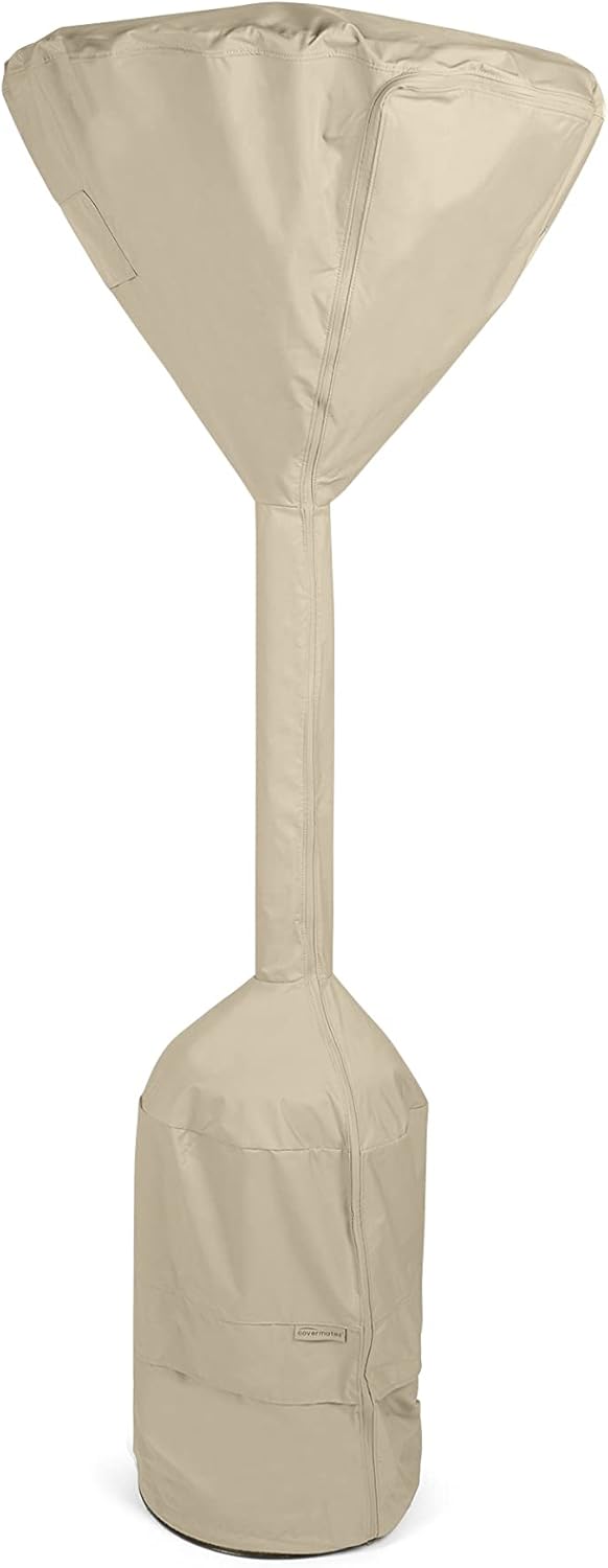 Covermates Fitted Patio Heater Cover - Weather Resistant Polyester, Elastic Hem, Mesh Vent, Grill and Heating, 35DIAMETER x 87H, Khaki