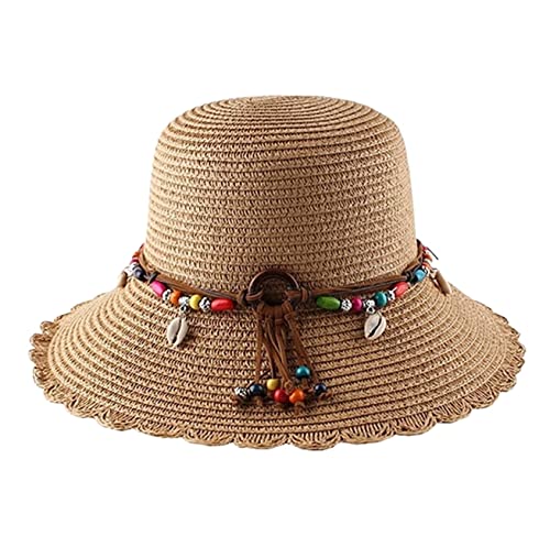 Casquette visière femme paille pliable : chapeau de soleil et de plage pour vacances d'été