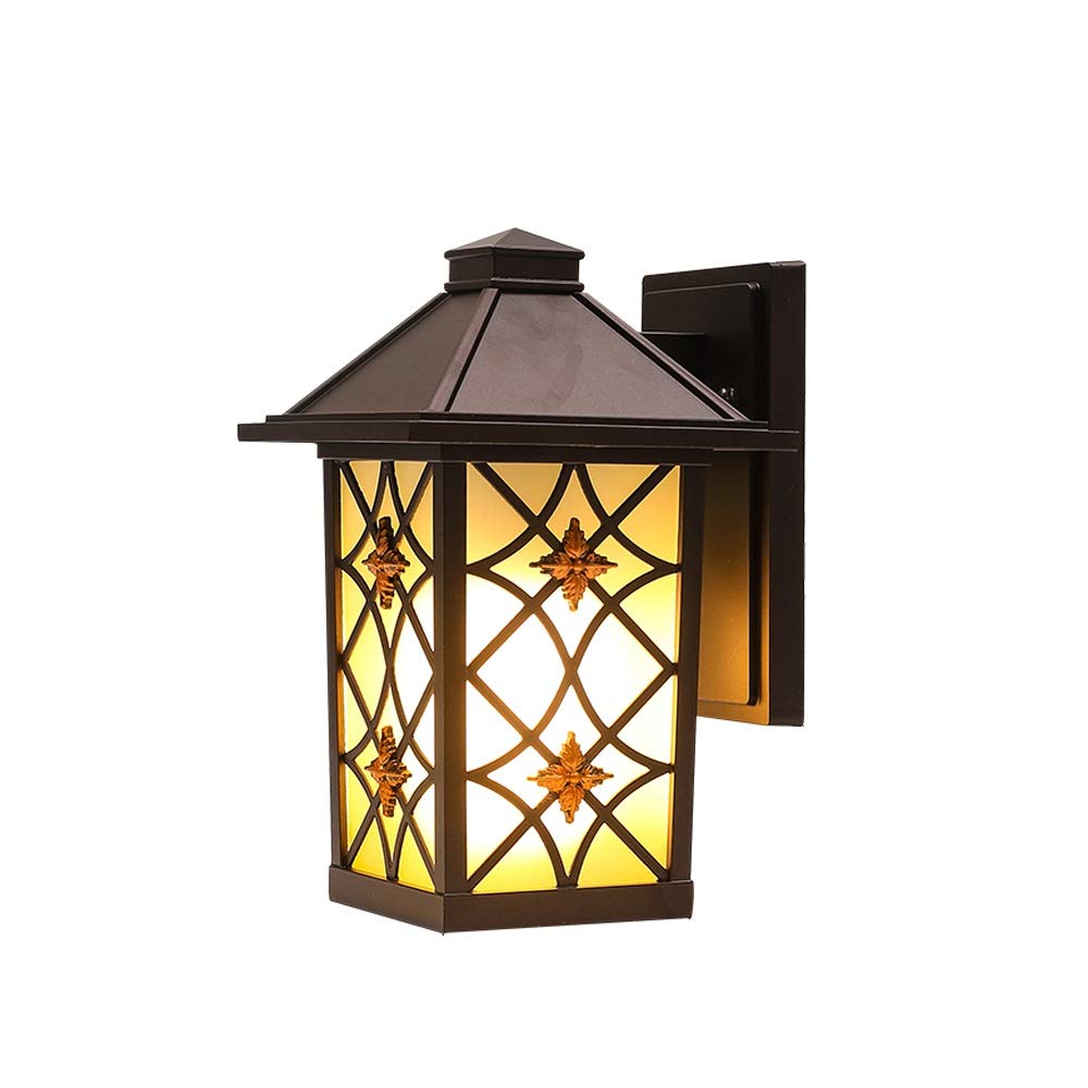 HELCEKOU Vintage Modern Outdoor Garden IP54 Rated Bollard Lamp Post Light Square Porch Facade Lantern Waterproof Patio Community Courtyard Antirust Aluminum Wall Pillar Pathway