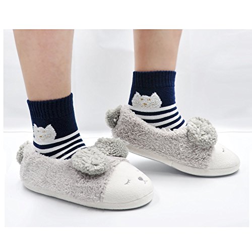 Teenloveme Calcetines Termicos Mujer Calcetines Invierno Coloridos, Mujer Calientes Calcetines de Algodon Gruesa, Mujer Calcetines de Animales Lindos, 4 pares - imagen 7