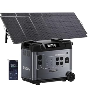 OUKITEL P5000 PRO 5120Wh Notstromaggregat für Haus, 4000W Powerstation mit 1 * 500W Solarpanel, LiFePO4 akku Stromspeicher Notstrom, Solargenerator Stromerzeuger für Camping/Notfälle/Wohnmobil