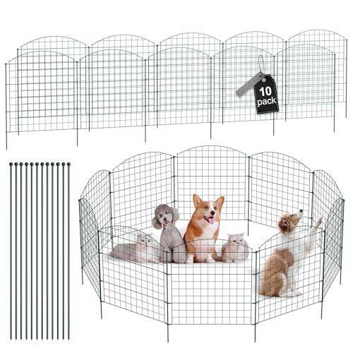 Froadp Teichzaun 11tlg Steckzaun Set aus Metall für Garten Hundezaun Gitterzaun Zaun zum Stecken Moâ€¦ – Miniatur