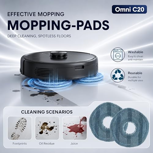 Image of 28Pack Omni C20 Accessories Kit,Compatible with Eufy Omni C20 Robot Vacuum,2 Main Brush 6 Hepa Filters 6 Side Brushes 6 Mops 6 Activated Carbon Vacuum Bags,C20 Omni Parts