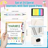 Marhpveua 24 Sets/ 48 Pcs End of Year Spiral Notepads Bulk Summer Spiral Notebooks and Ballpoint Pens End of Year Gifts for School Graduation Reward Teacher Supply Summer Party Favor