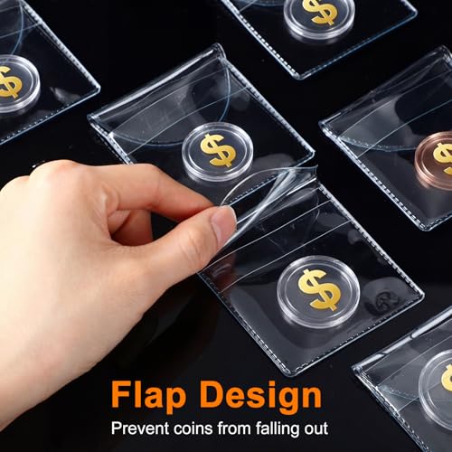 100 Fundas Plásticas Transparentes para Monedas 2 x 2 Pulgadas miniatura 4