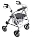 Produktbild FabaCare Premium Leichtgewicht-Rollator Set LR56, Aluminium, höhenverstellbar, faltbar, mit Sitz, Rückenlehne, Korb, Gehwagen, Rollwagen, Alurollator, bis 120 kg, Sitzhöhe 56 cm