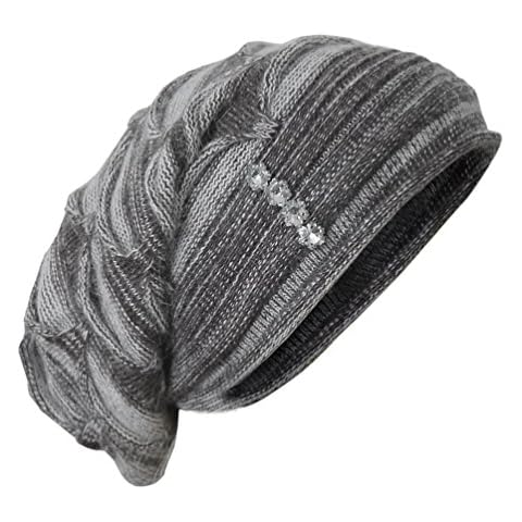 Candygirls Damen Angora Strickmütze mit Strass Ballon Mütze Wintermütze Ballonmütze Long Beanie 8 Cover