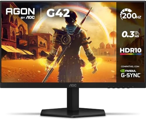 Monitor Gamer AOC AGON G42 24" 200Hz 0,3ms IPS HDR10 NVIDIA G-Syn...