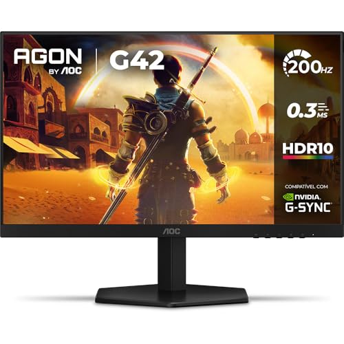 Monitor Gamer AOC AGON G42 24' 200Hz 0,3ms IPS HDR10 NVIDIA G-Sync 24G42HE
