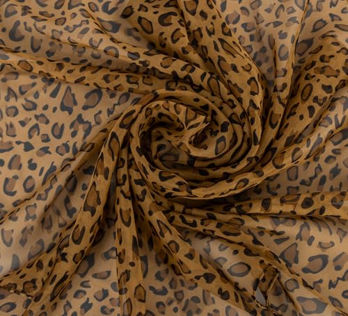 Women-Leopard-Print-Scarf Lightweight Chiffon Square Scarfs for Spring Summer Season4
