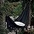 Double Sized Boho Macrame Black Hammock with Elegant Tassels and Fishtail Knitting 485Lbs Includes Tie Ropes and Black Drawstring Bag for Women