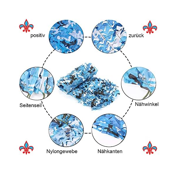 HLMBQ Camouflage Camo Netz Tarnnetz Blau Woodland Armee Tarnung Net für die Jagd,Rolle,Bulk,Militär,Dekoration… – Bild 8