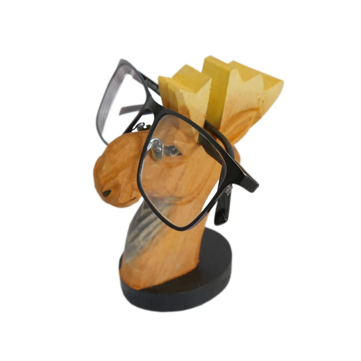 Support à lunettes élan en bois cadeau artisanal original pour proche