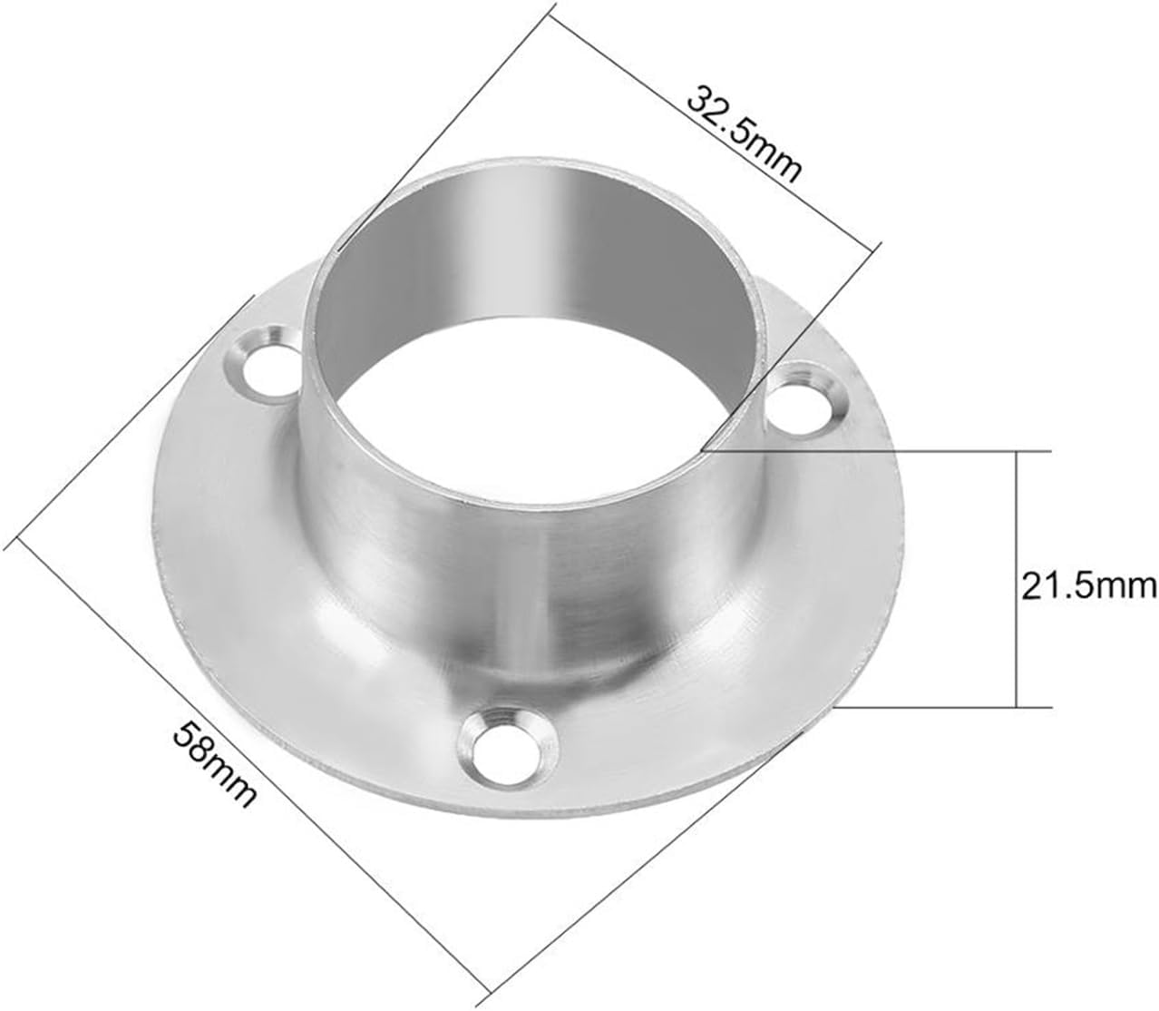 Closet Rod Brackets， Wardrobe Pipe Bracket Set Pack Of 4 Multi Sizes Wall Floor Mount Flange And Rail Parts(22mm Dia)