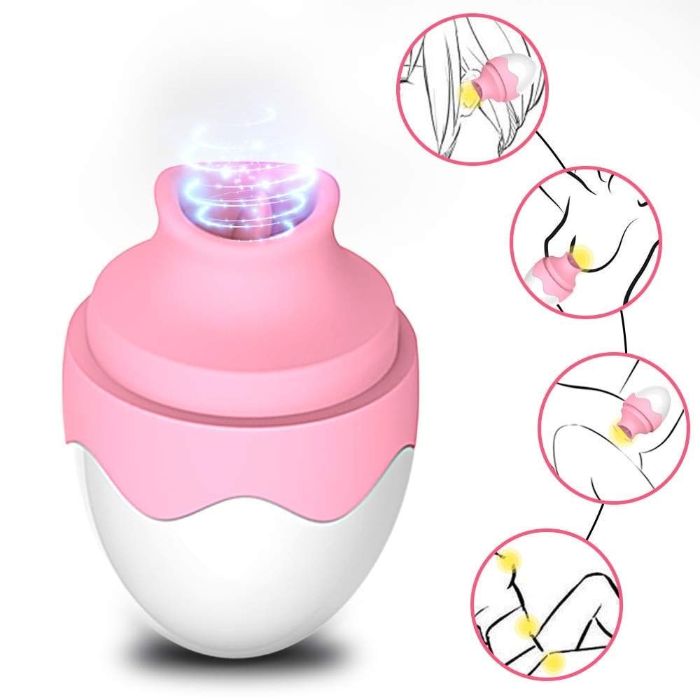 Vibratore succhiatore clitorideo,Vibratore per succhiare i capezzoli a 7 velocità Stimolatore che lecca lingua Massaggiatore vaginale Pompino uovo Giocattoli sessuali per donne Masturbatore