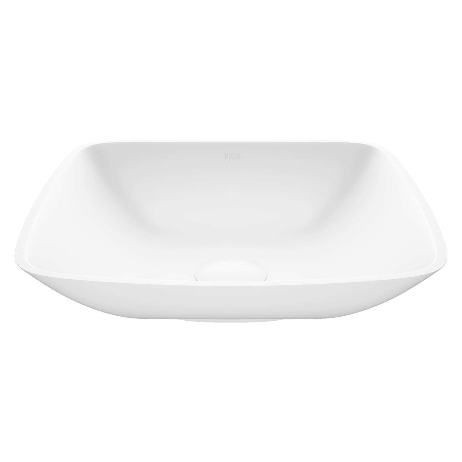 Évier de salle de bain Vigo VG04009 pierre mate blanc vasque rectangulaire moderne de toilette