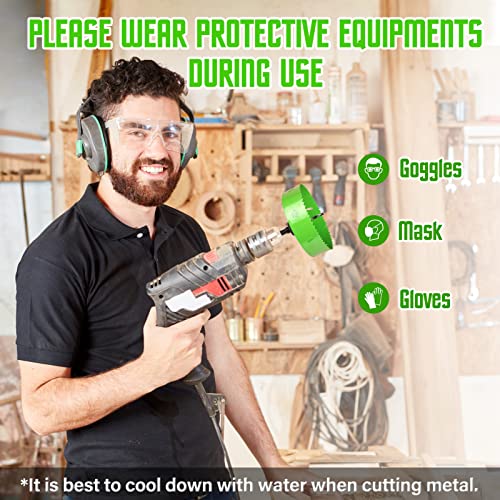 LifeIdeas 8 inch Hole Saw, Bi-Metal & Heavy Duty Hole Saw with Arbor Mandrel, Hole Drilling Cutter for Cornhole Boards, Metal, Drywall, Plasterboard, Wood and Plywood