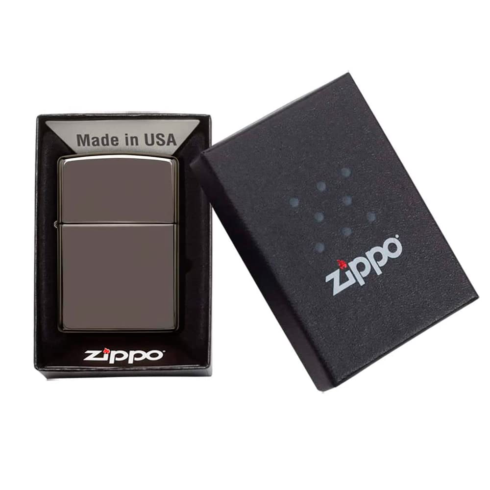 Regalo Grabado - Encendedor, Mechero Zippo Personalizado | Grabado con Texto o Dibujo Cumpleaños, Aniversario, Dia del Padre | Black Ice