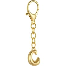 Bubble Gold Letter Bag Charms for Women, Cute Initial Bag Charms for Tote Bags, Gold Purse Charms for Handbags