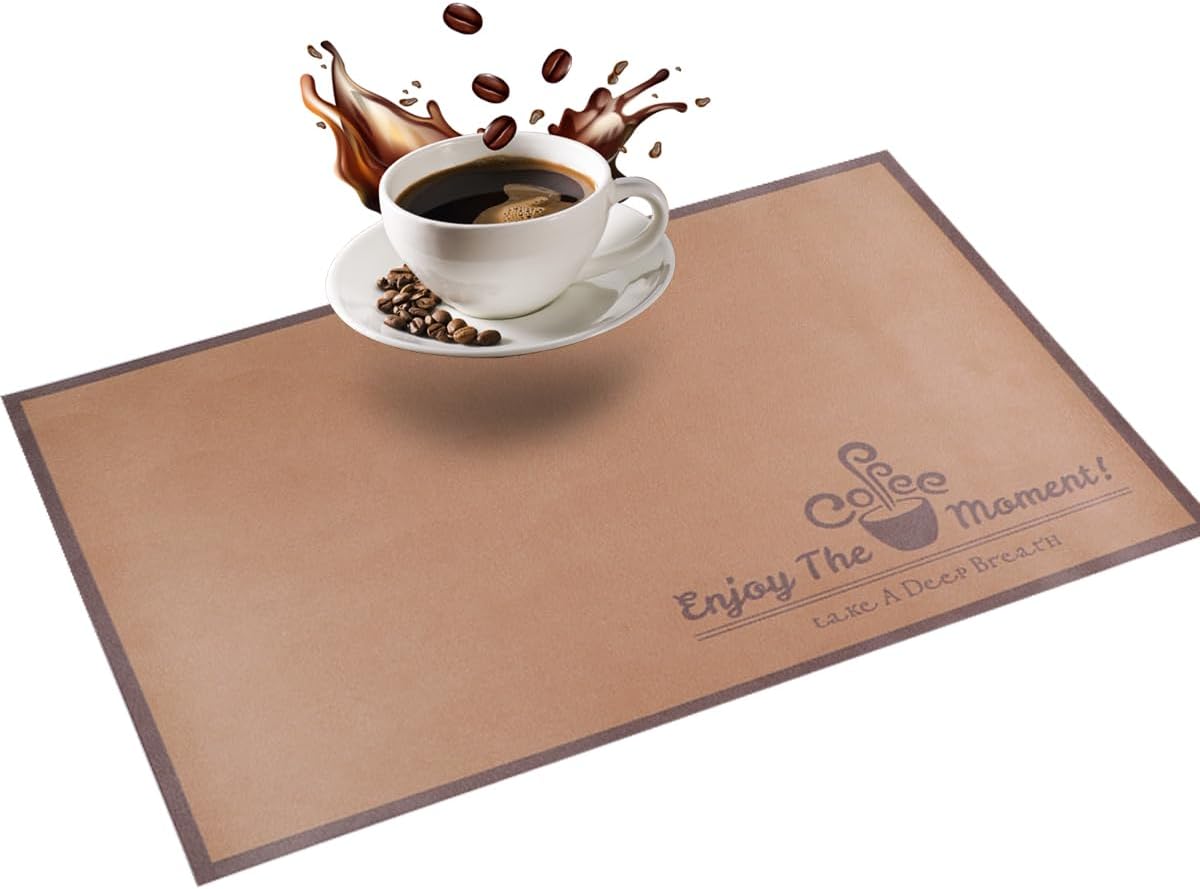 Coffee Bar Mat for Countertops Accessories Fit Under Coffee