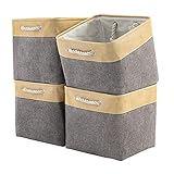 Trfarh Storage Basket 4-Pack Fabric Basket, Cube Storage Bin Square Basket Large Collapsible Canvas...