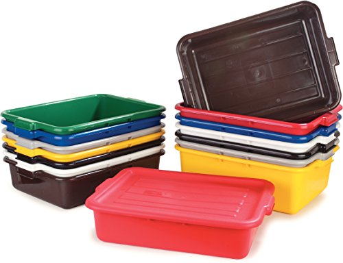 Carlisle FoodService Products N4401003 Comfort Curve™ Ergonomic Wash Basin Tote Box, 5" Deep, Black